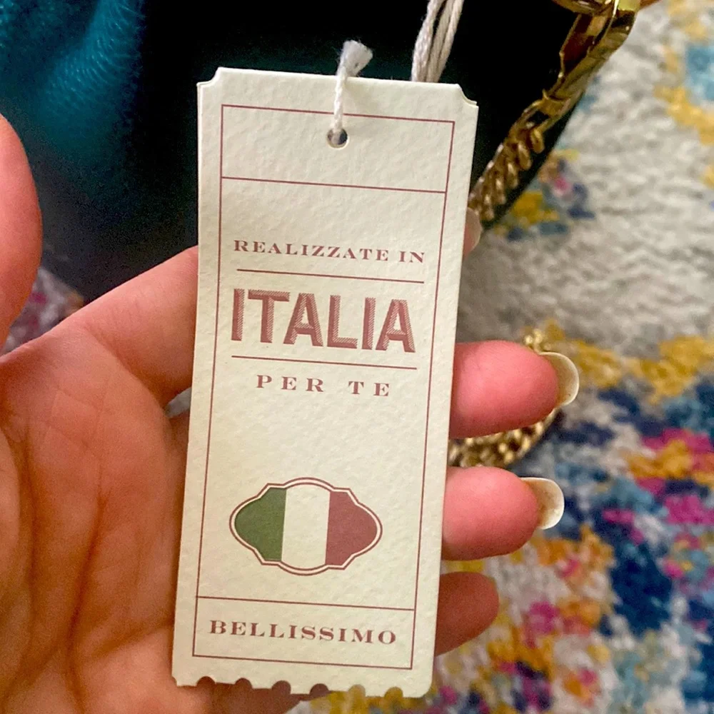 Anna Paola Italian Leather Bucket Bag + Crossbody Bag, Teal - Picture 11 of 16